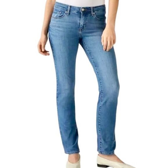 Levi’s 505 Vintage Straight Leg Jeans in Distressed Blue Wash Women’s 12S - Picture 1 of 9